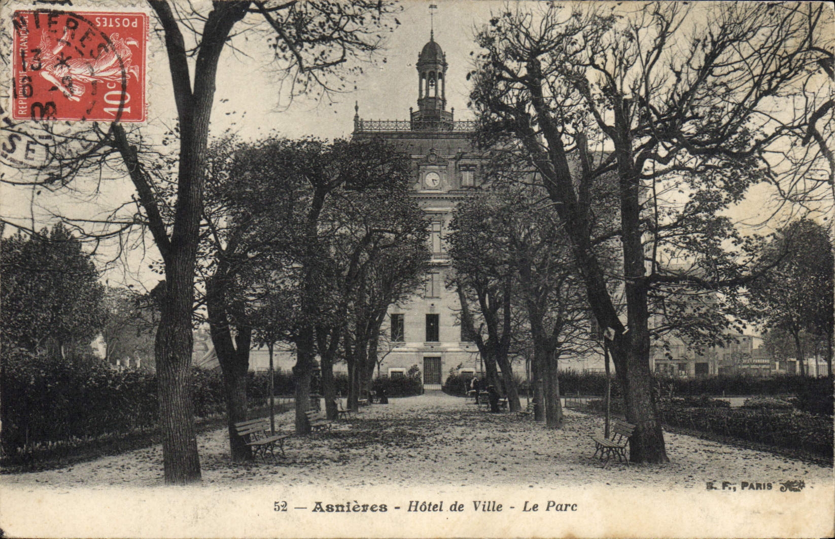 CPA Asnieres Hotel de Ville Le Parc