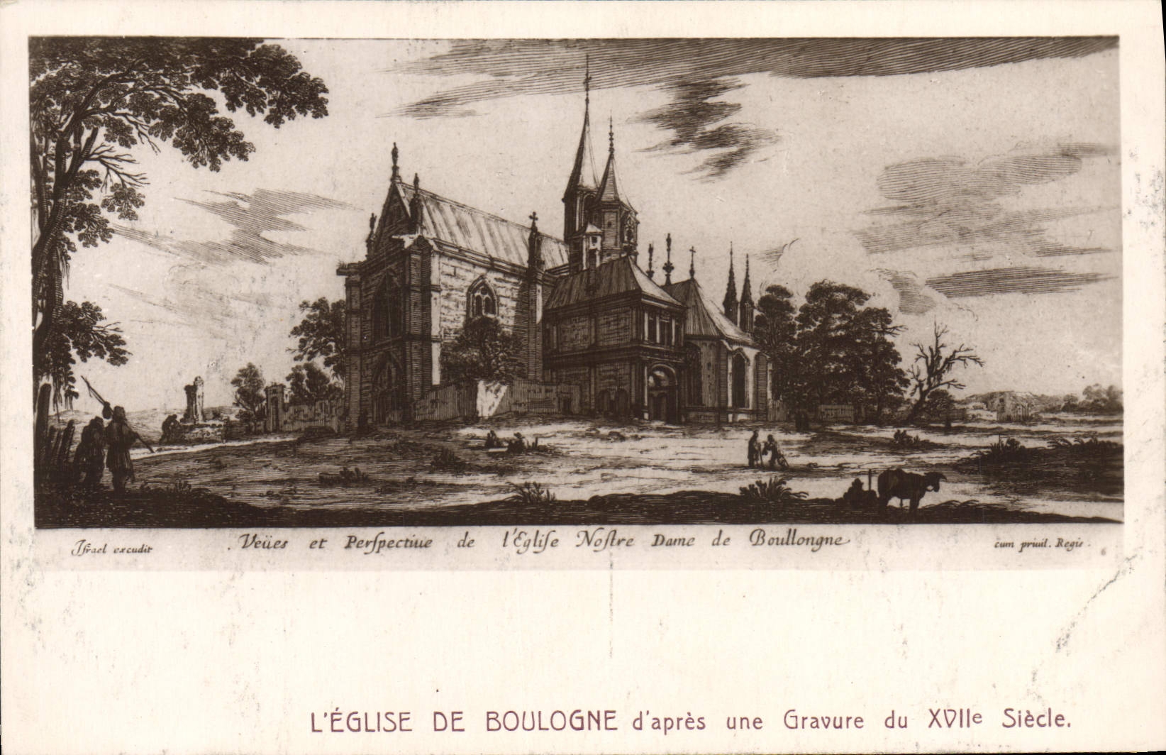 CPA L'Eglise de Boulogne d'apres une Gravure du XVII siecle