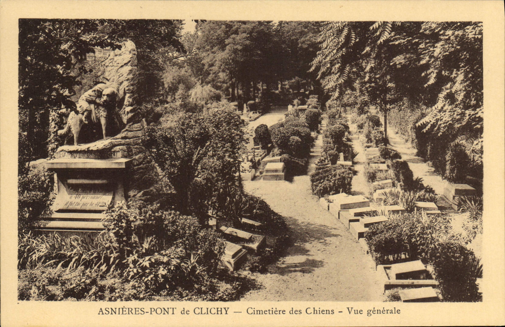 CPA Asnieres Pont de Clichy Cimetiere des Chiens Vue generale