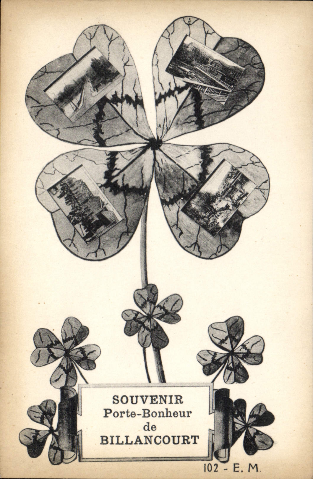 CPA Souvenir Porte Bonheur de Billancourt