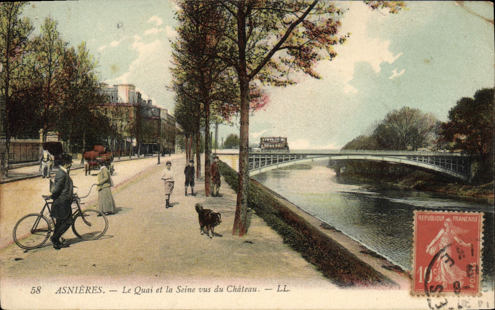 CPA Asnieres Le Quai et la Seine vus du Chateau