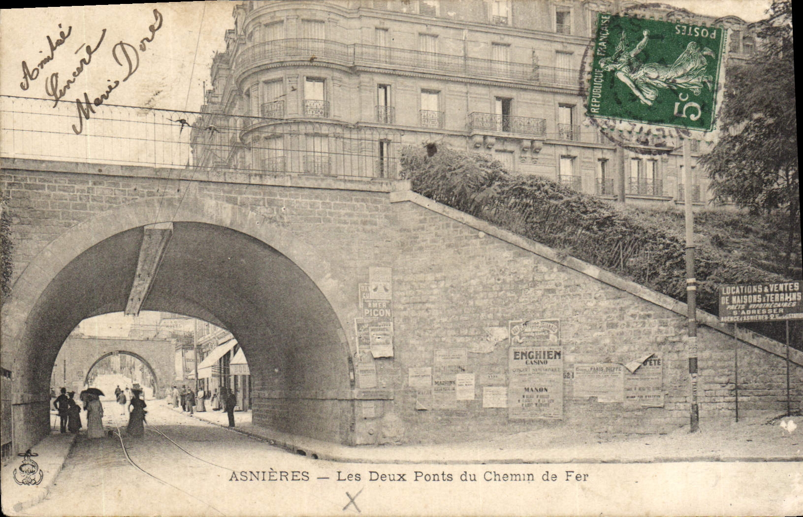 CPA Asnieres Les Deux Ponts du Chemin de Fer