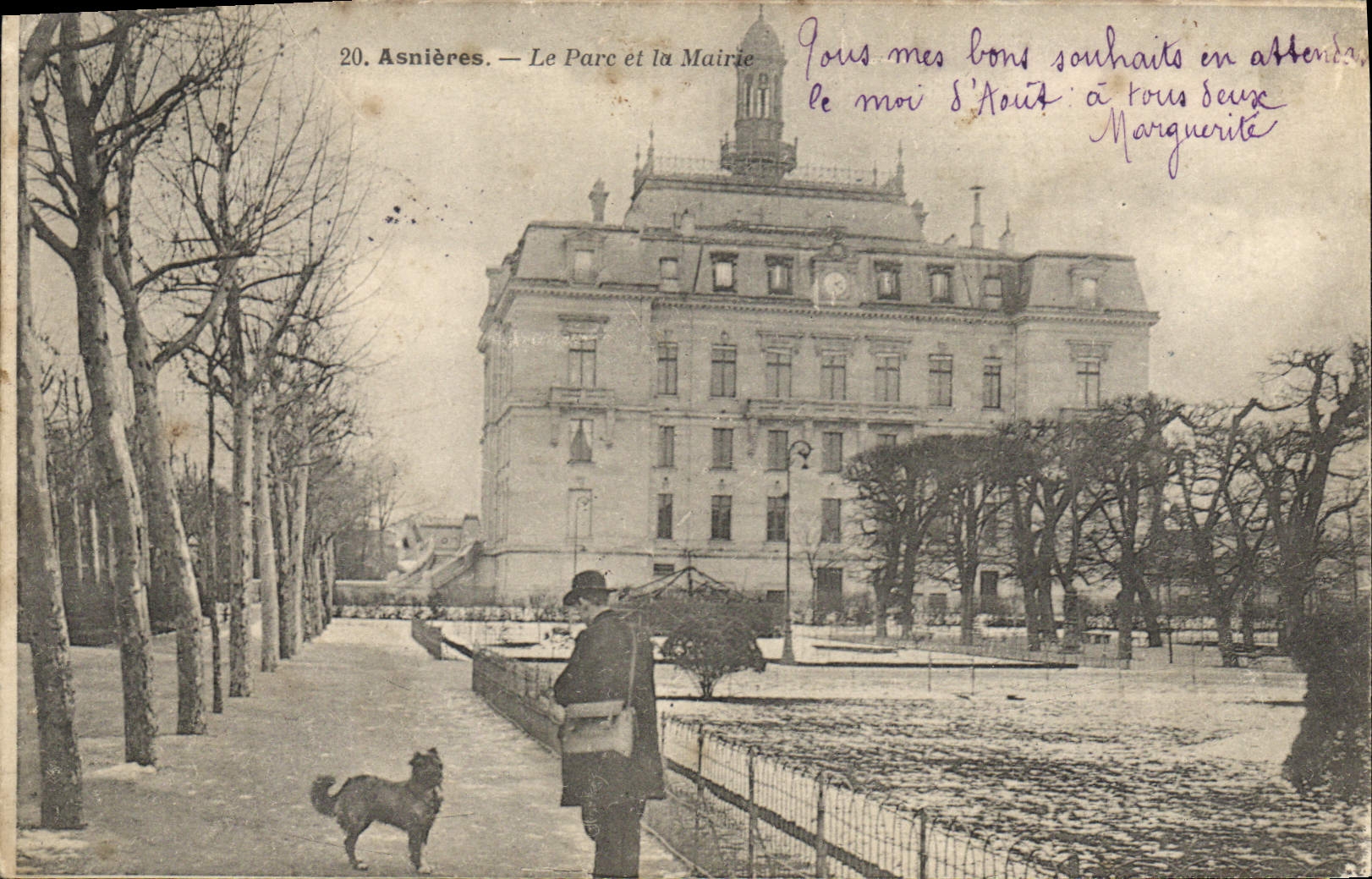 CPA Asnieres Le Parc et la Mairie