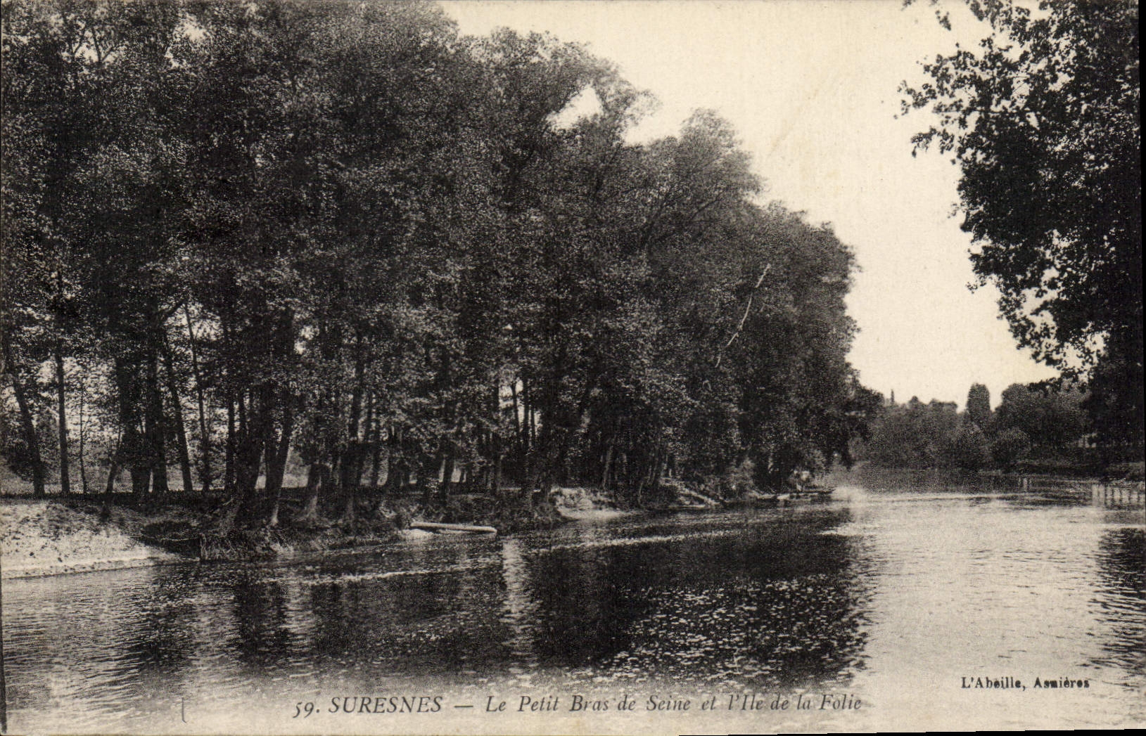 CPA Suresnes Le Petit Bras de Seine et L'Ile de la Folie