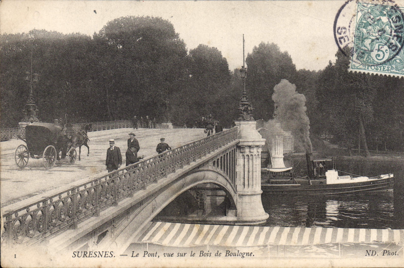 CPA Surenes Le pont vue sur le Bois de Boulogne
