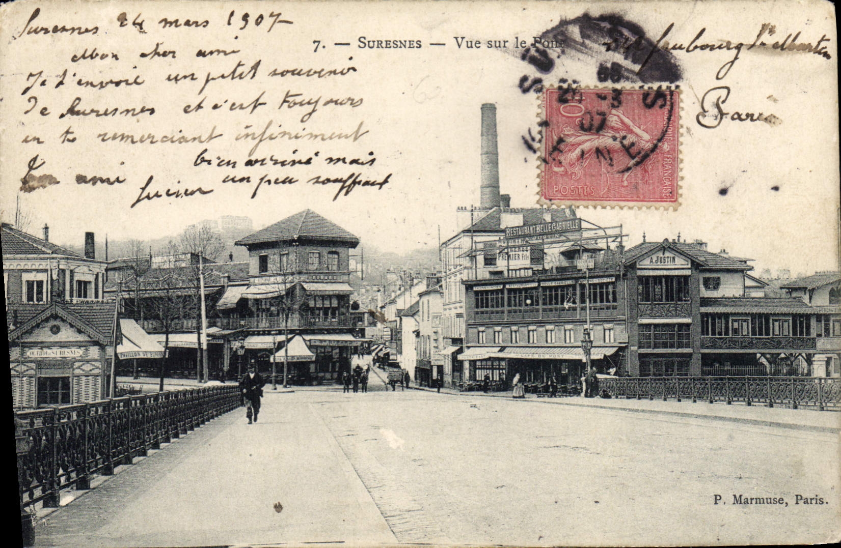 CPA Suresnes Vue sur le Pont