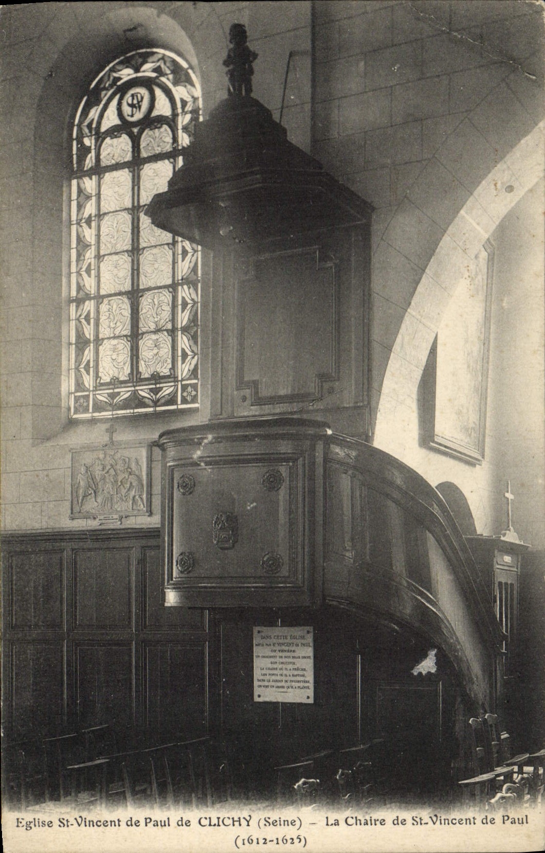 CPA Eglise St Vincent de Paul de Clichy (Seine) La Chaire de St Vincent de Paul (1612 1624)