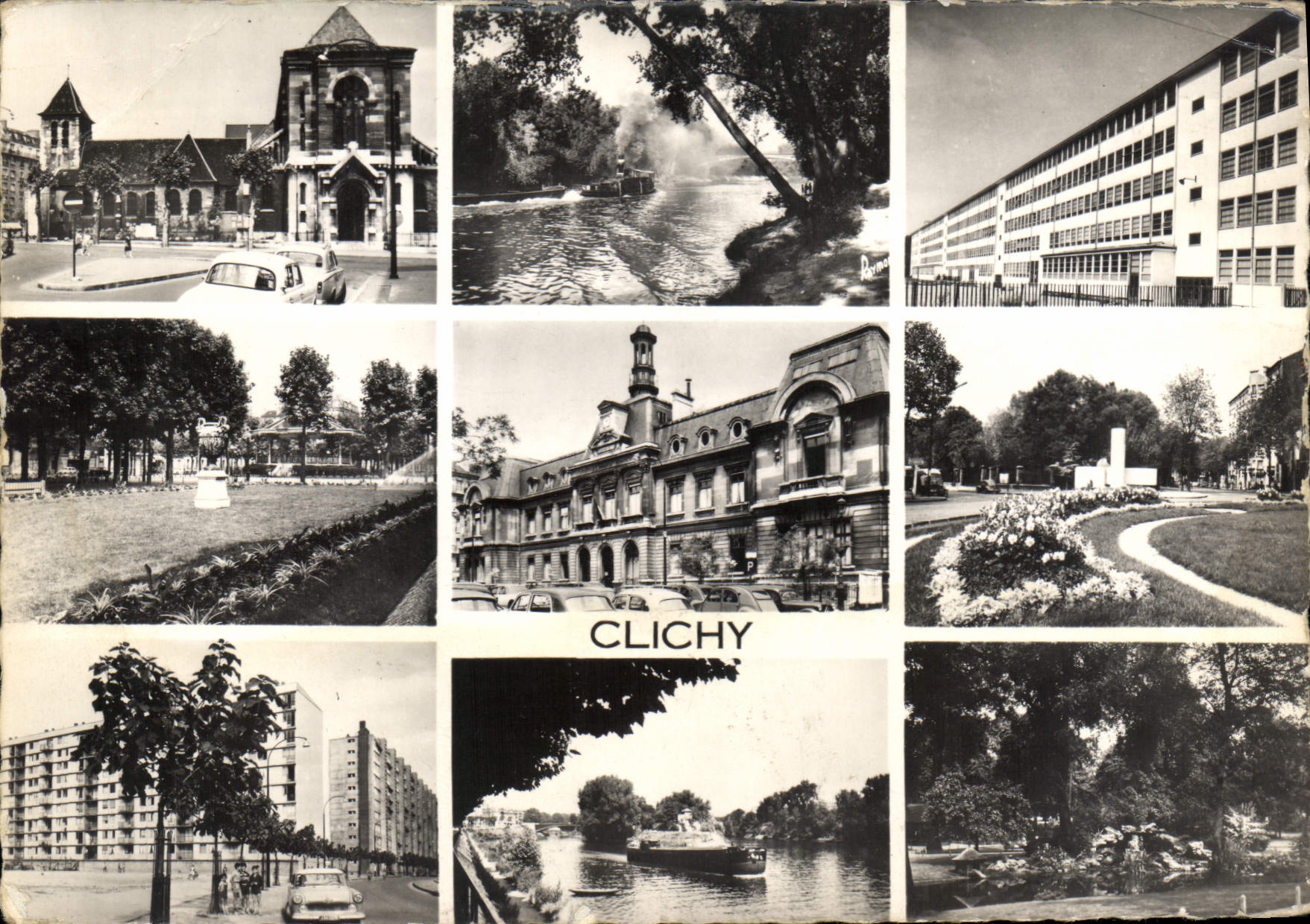 CPSM Clichy Divers aspects de la ville