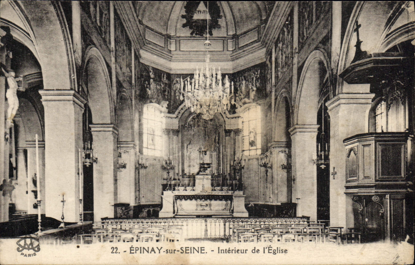 CPA Epinay sur Seine Interieur de l'Eglise