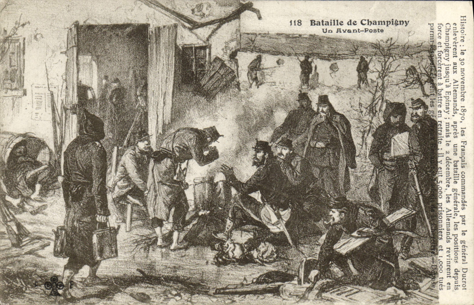 CPA Bataille de Champigny Un avant poste
