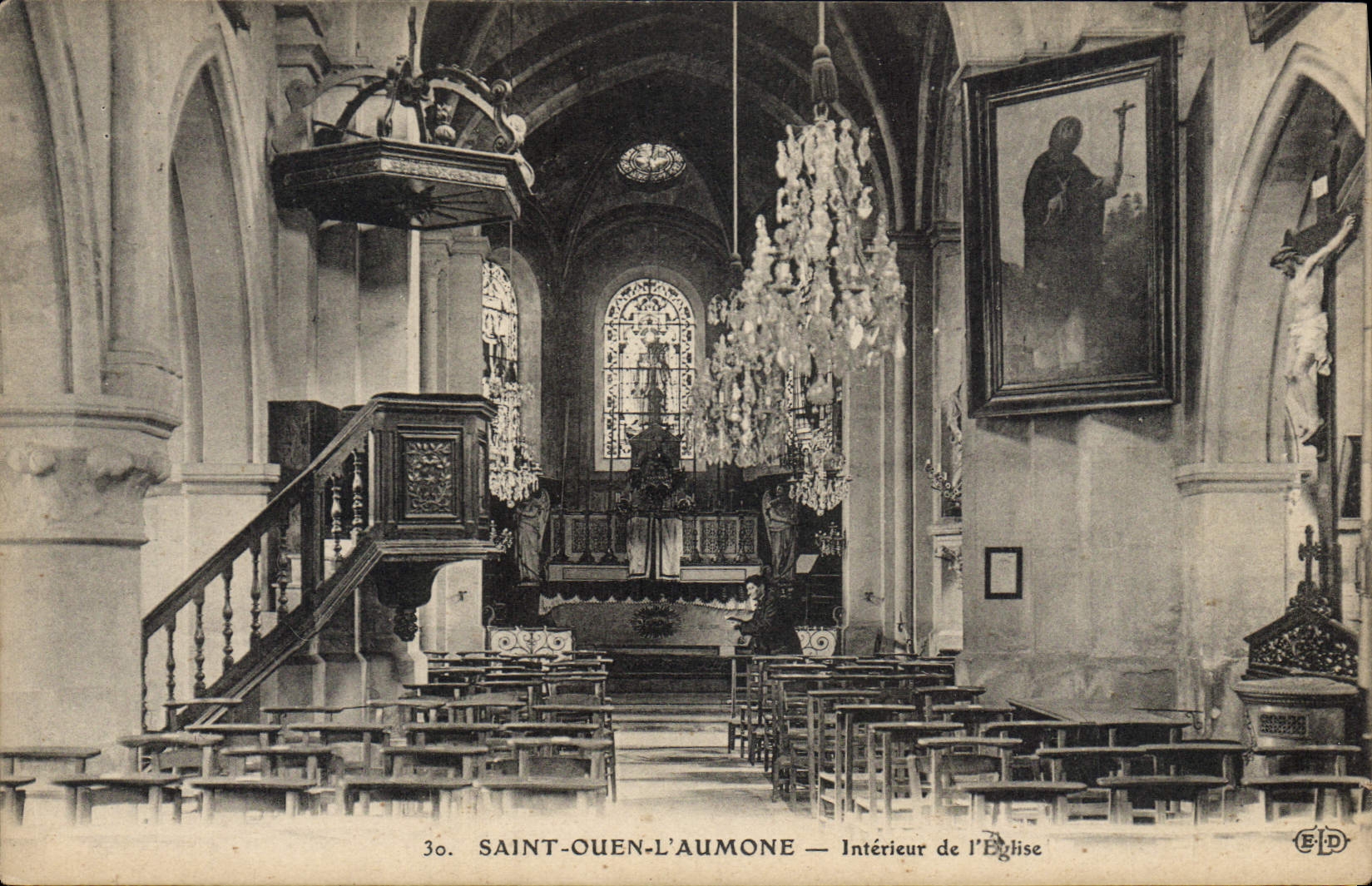 CPA Saint Ouen L'Aumone Interieur de l'Eglise