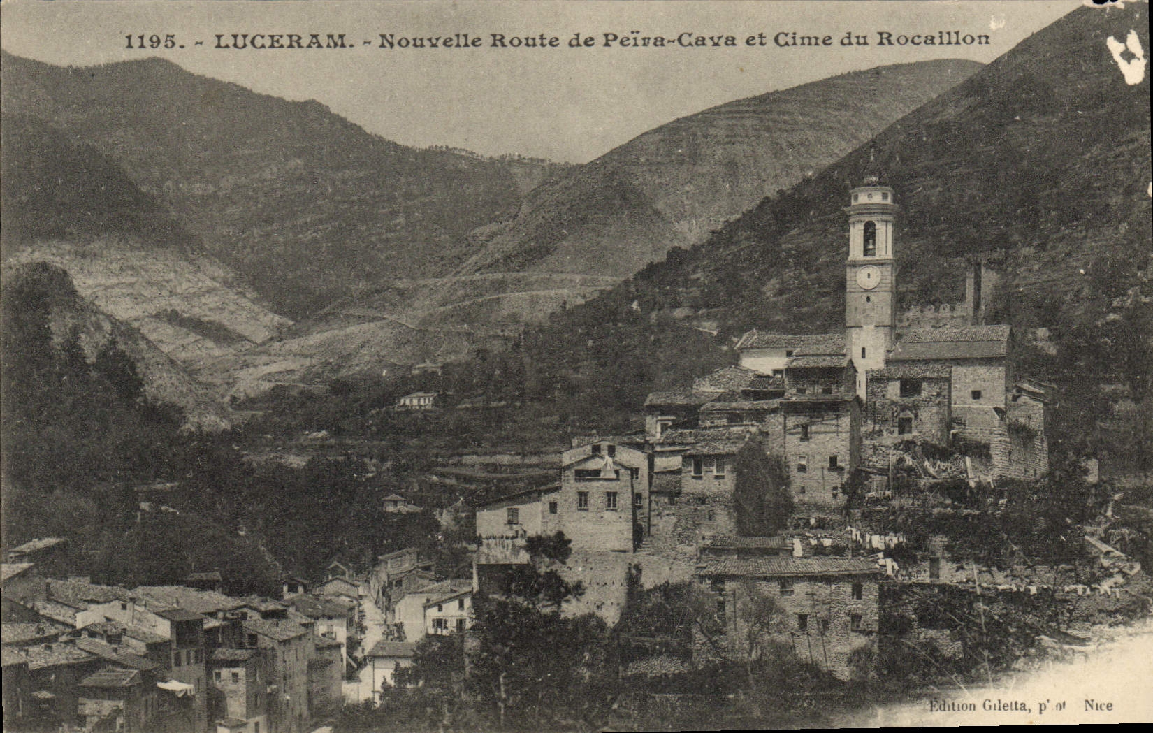 CPA Luceram Nouvelle Route de Peira Cava et Cime du Rocaillon