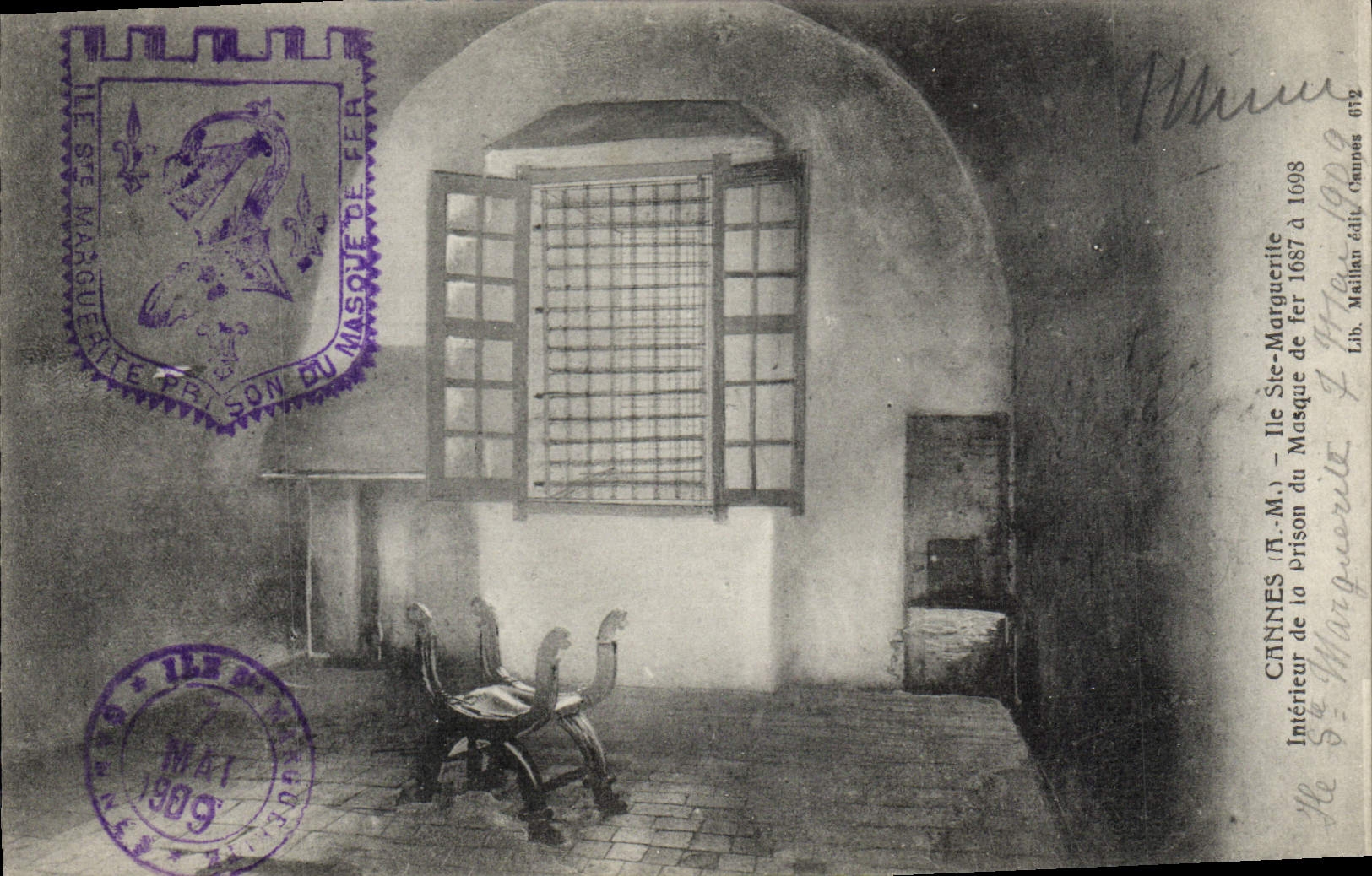 CPA Cannes Ile Ste Marguerite interieur de la prison du Masque de fer 1687 a 1698