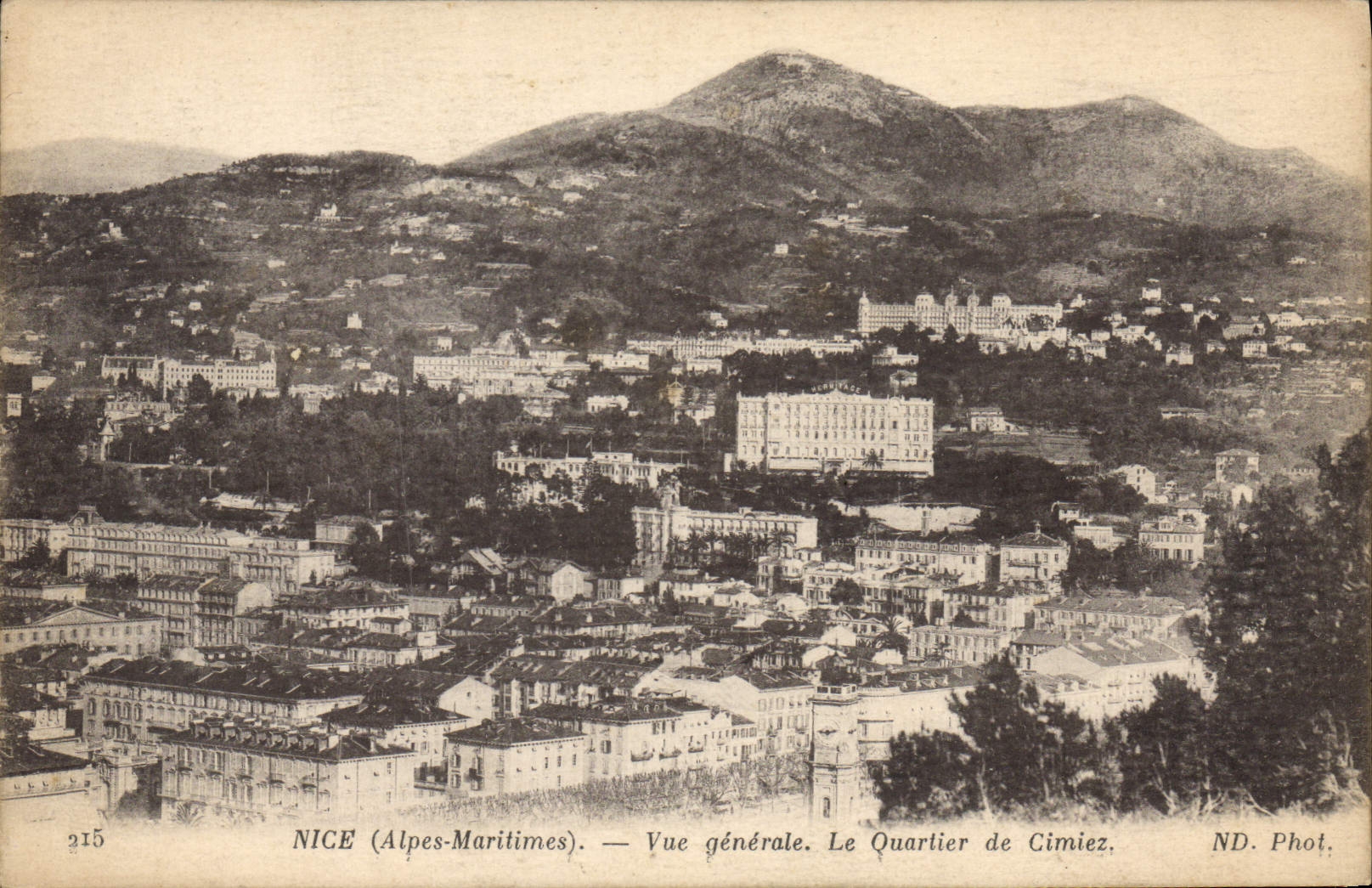 CPA Nice Vue generale Le Quartier de Cimiez