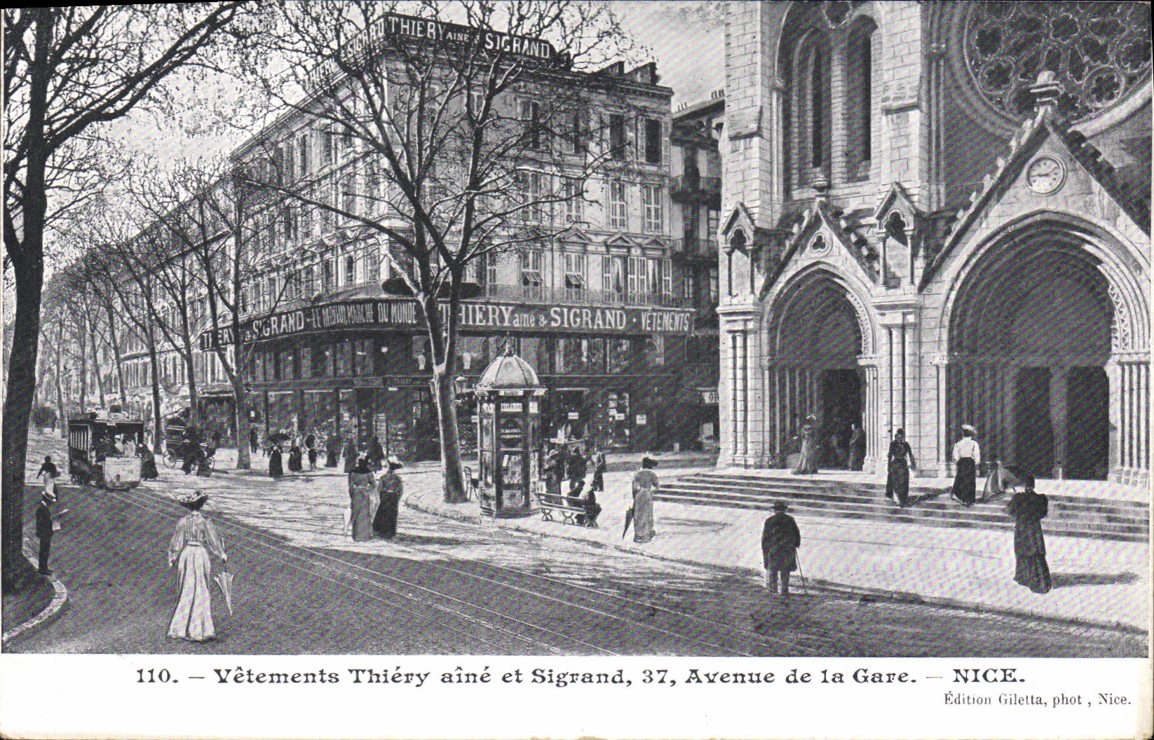 CPA Vetements Thiery aine et Sigrand Avenue de la Gare Nice