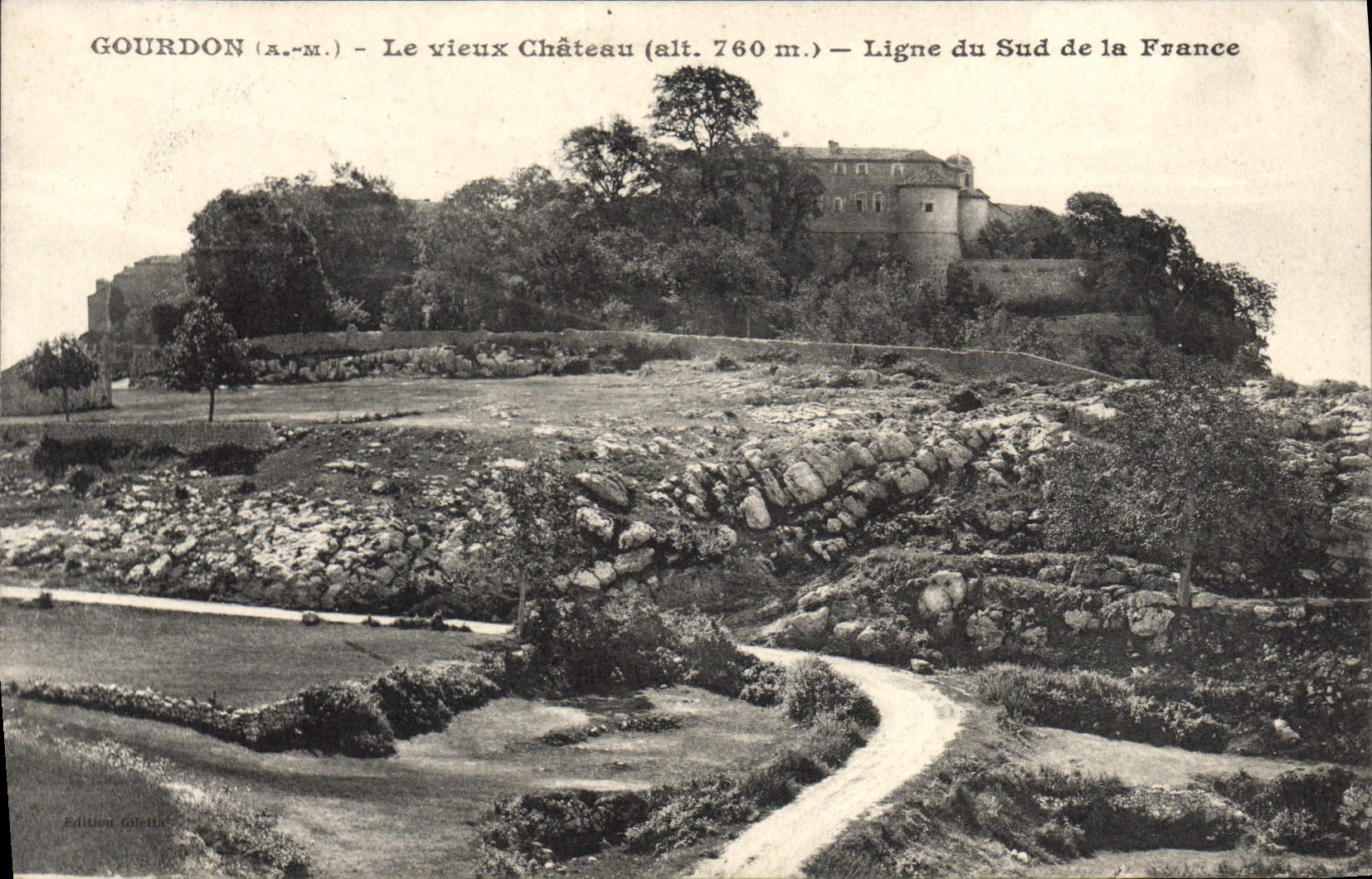CPA Gourdon Le Vieux Chateau Ligne du Sud de la France
