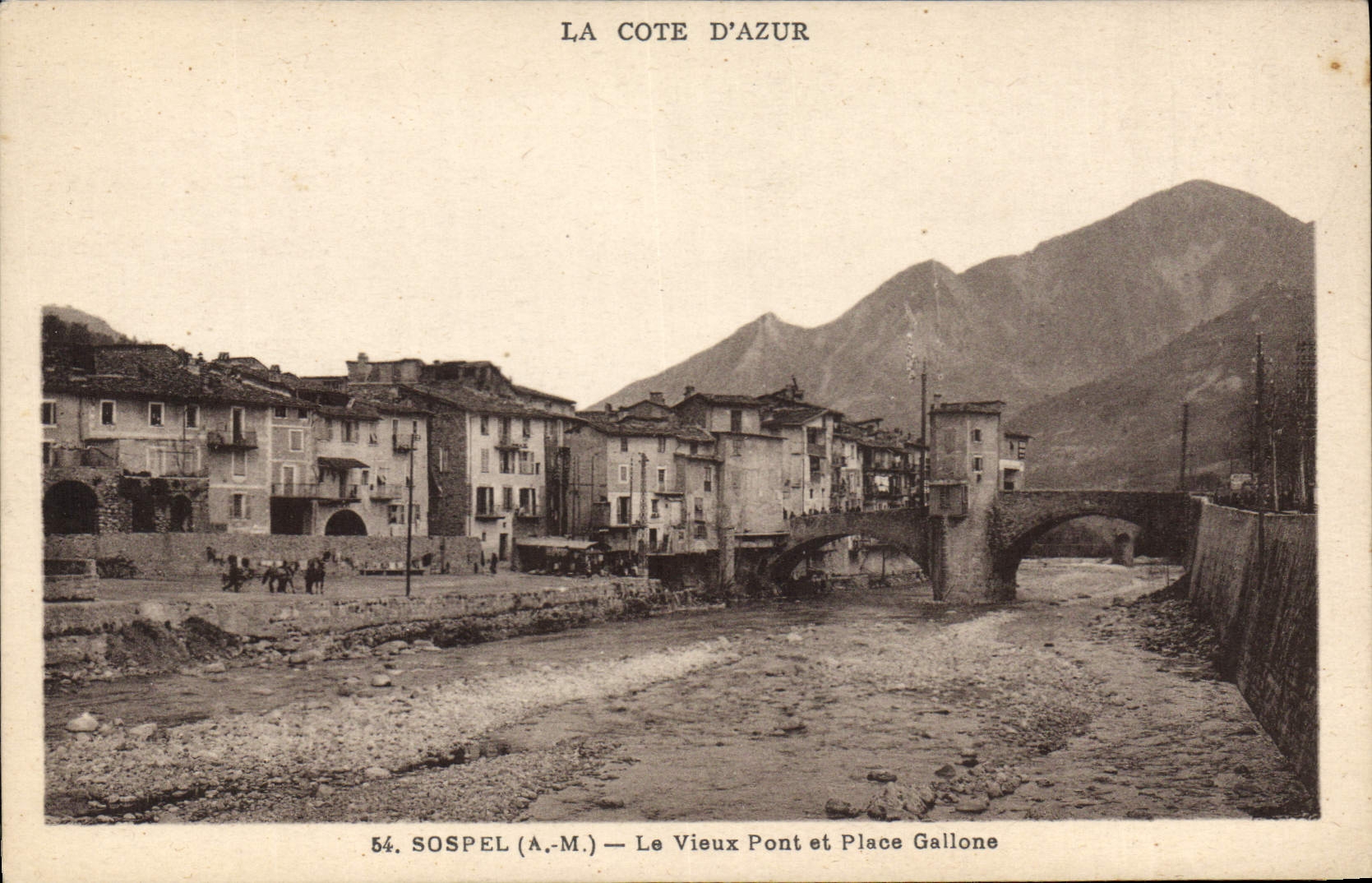 CPA Sospel Le Vieux Pont et Place Gallone