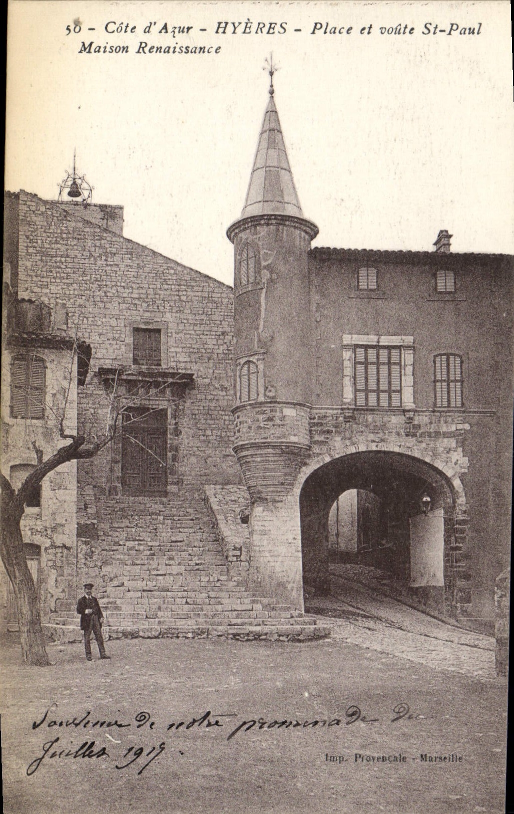 CPA Hyeres Place et voute St Paul Maison Renaissance