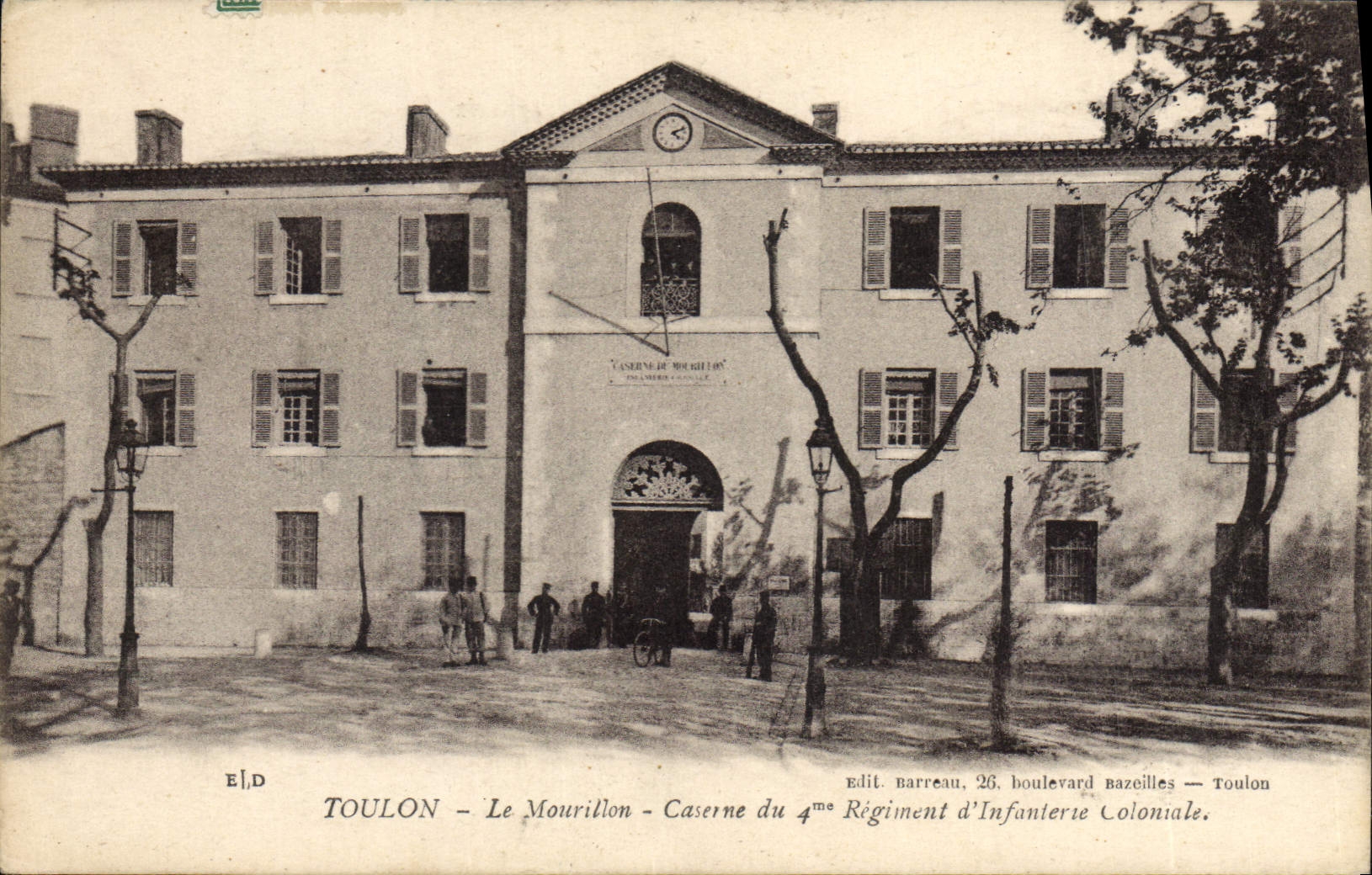 CPA Toulon le Mourillon Caserne du 4me Regiment d'Infanterie Colonial