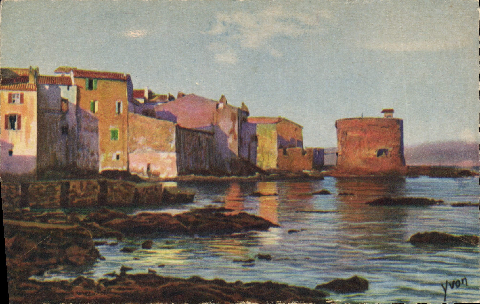 CPA Cote d'Azur Saint Tropez Var le Quartier des Pecheurs et la vieille tour