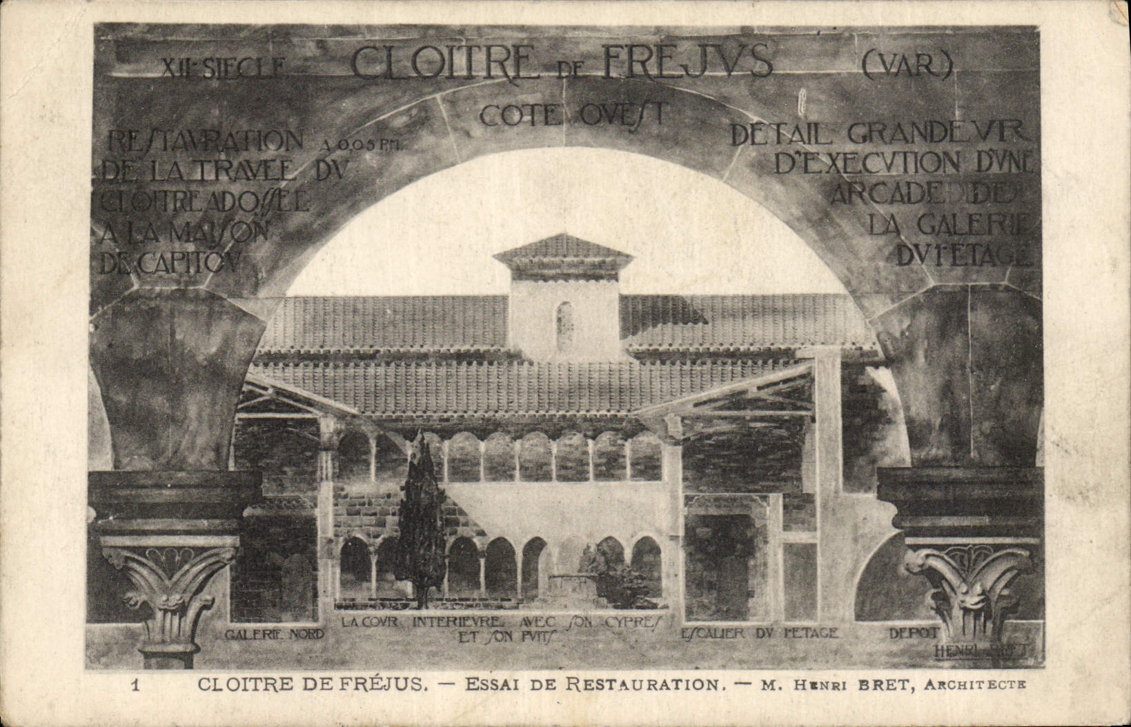 CPA Cloitre de Frejus Essai de Restauration M Henri Bret architecte