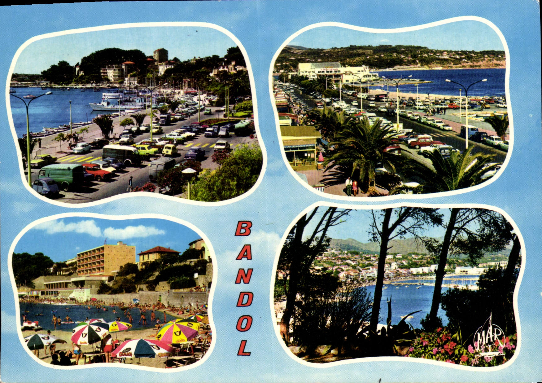 CPSM La Cote d'Azur Bandol Var Le Quai La Plage Rene Cros Vue generale