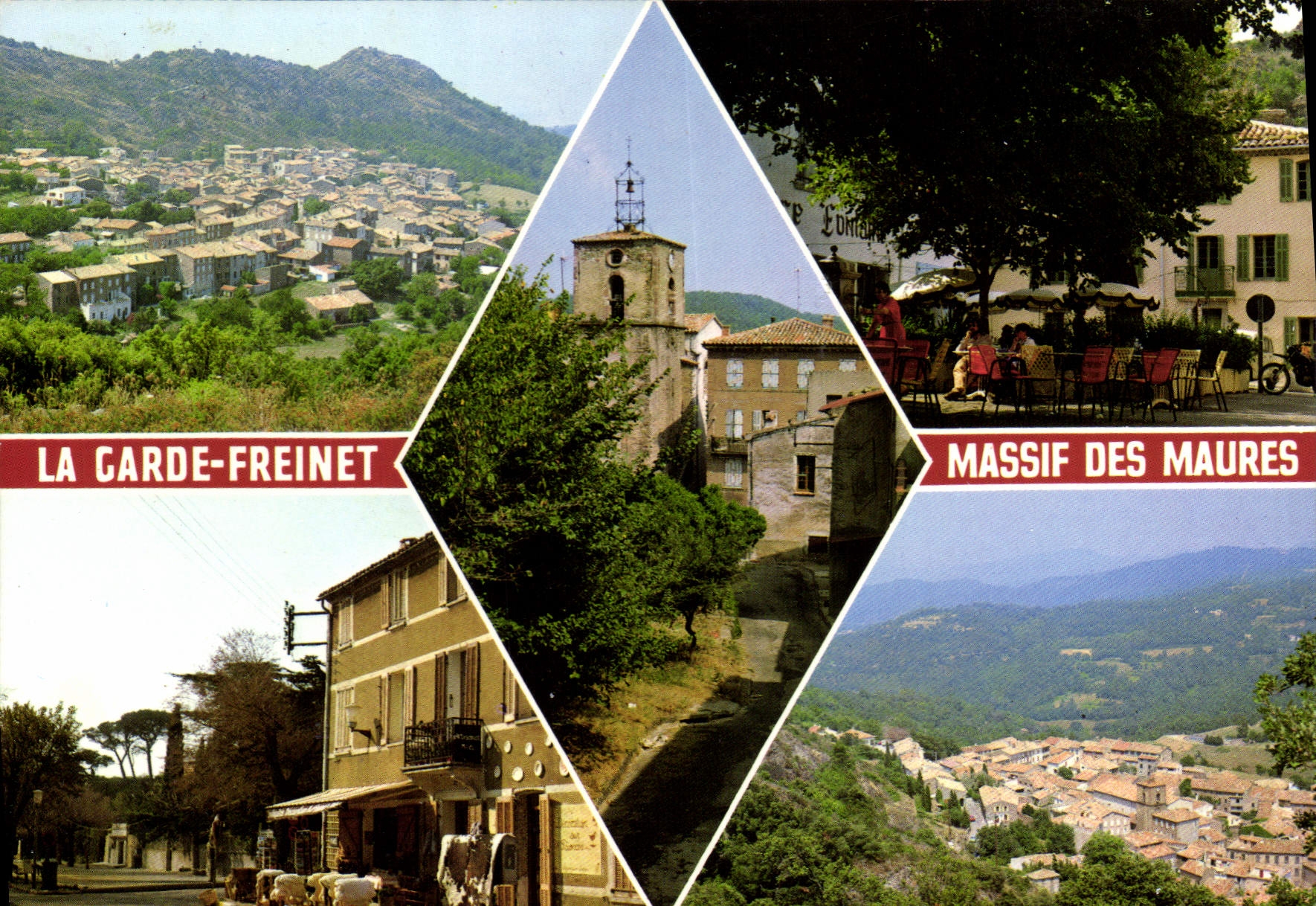 CPSM La Garde Freinet Var Vue generale Place de la Claire Fontaine 