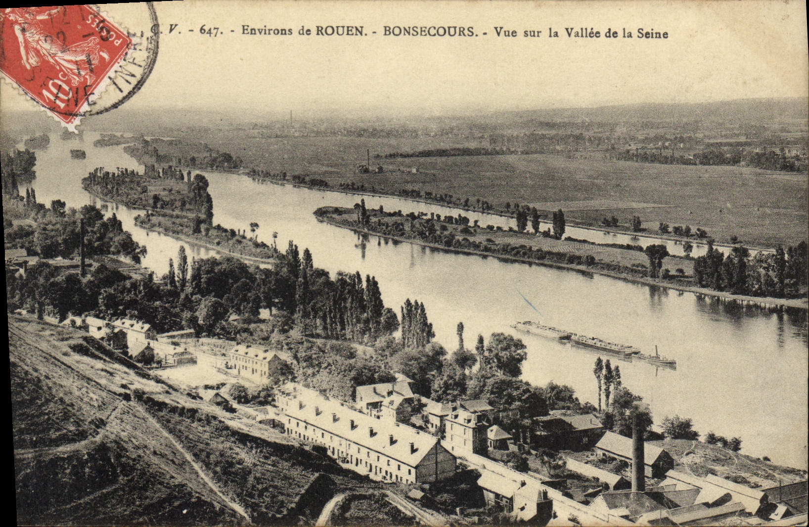 CPA Environs de Rouen Bonsecours vue sur la Vallee de la Seine 
