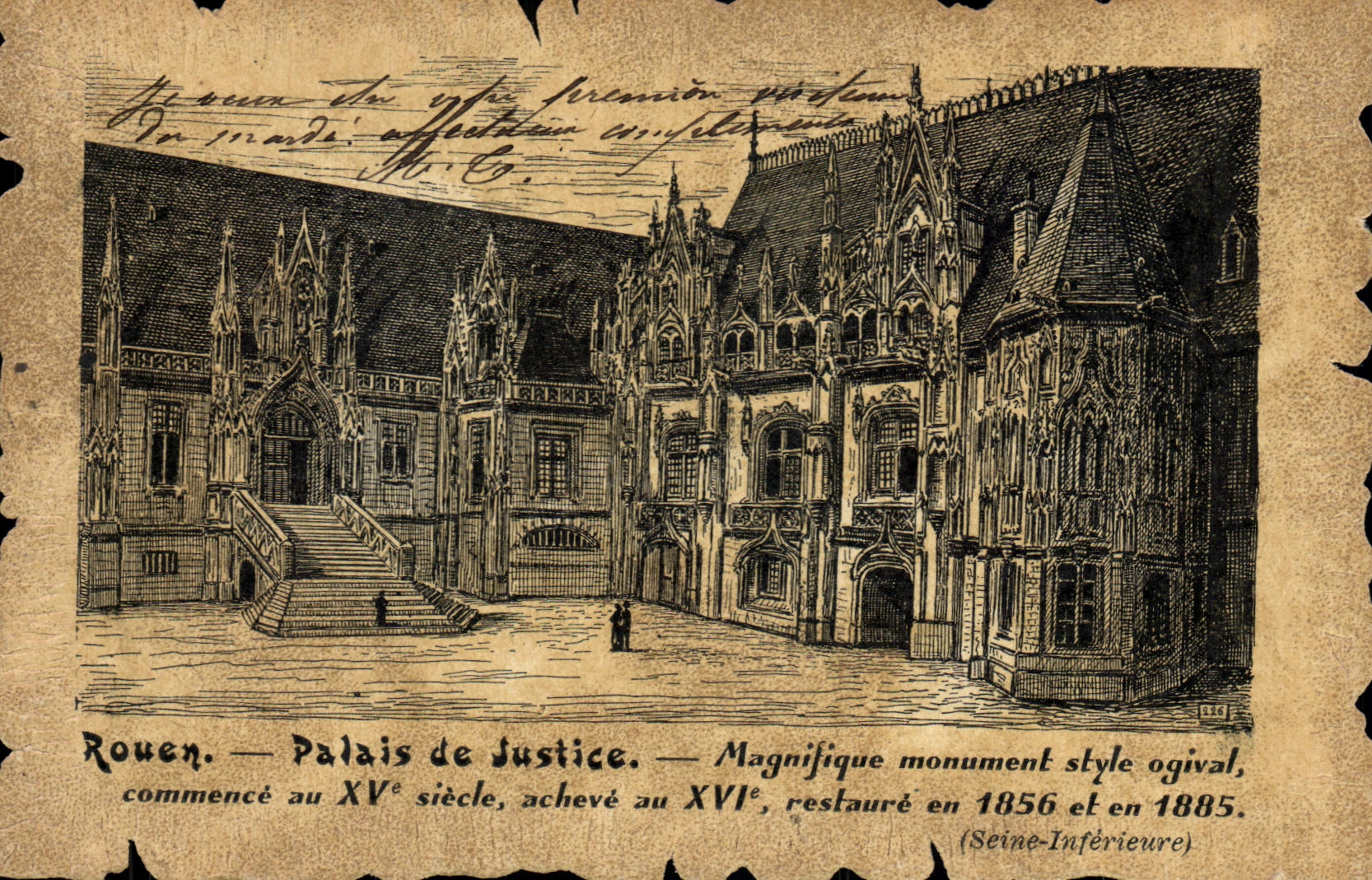 CPA Rouen palais de justice Magnifique monument style ogival commence au XV siecle acheve au XVI res
