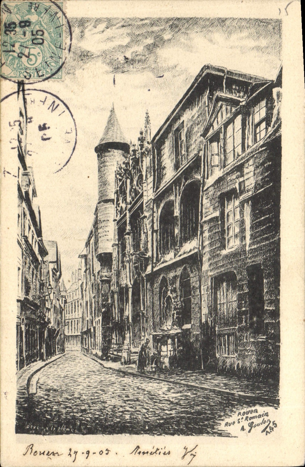CPA Rouen rue St Romain 