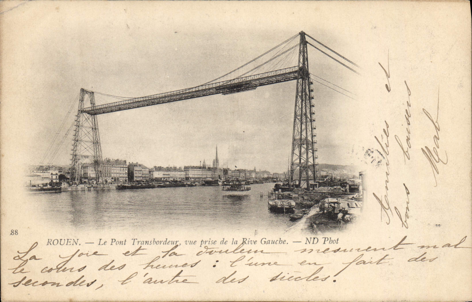 CPA Rouen le pont transbordeur vue prise de la Rive Gauche 