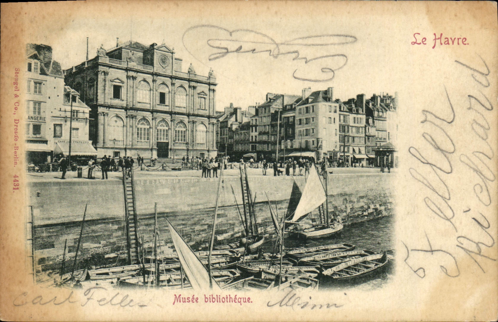 CPA Le Havre Musee bibliotheque 