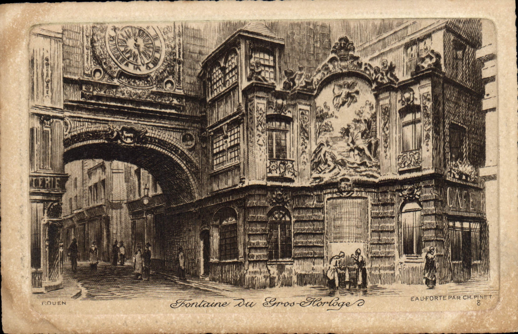 CPA Rouen Fontaine du Gros Horloge 