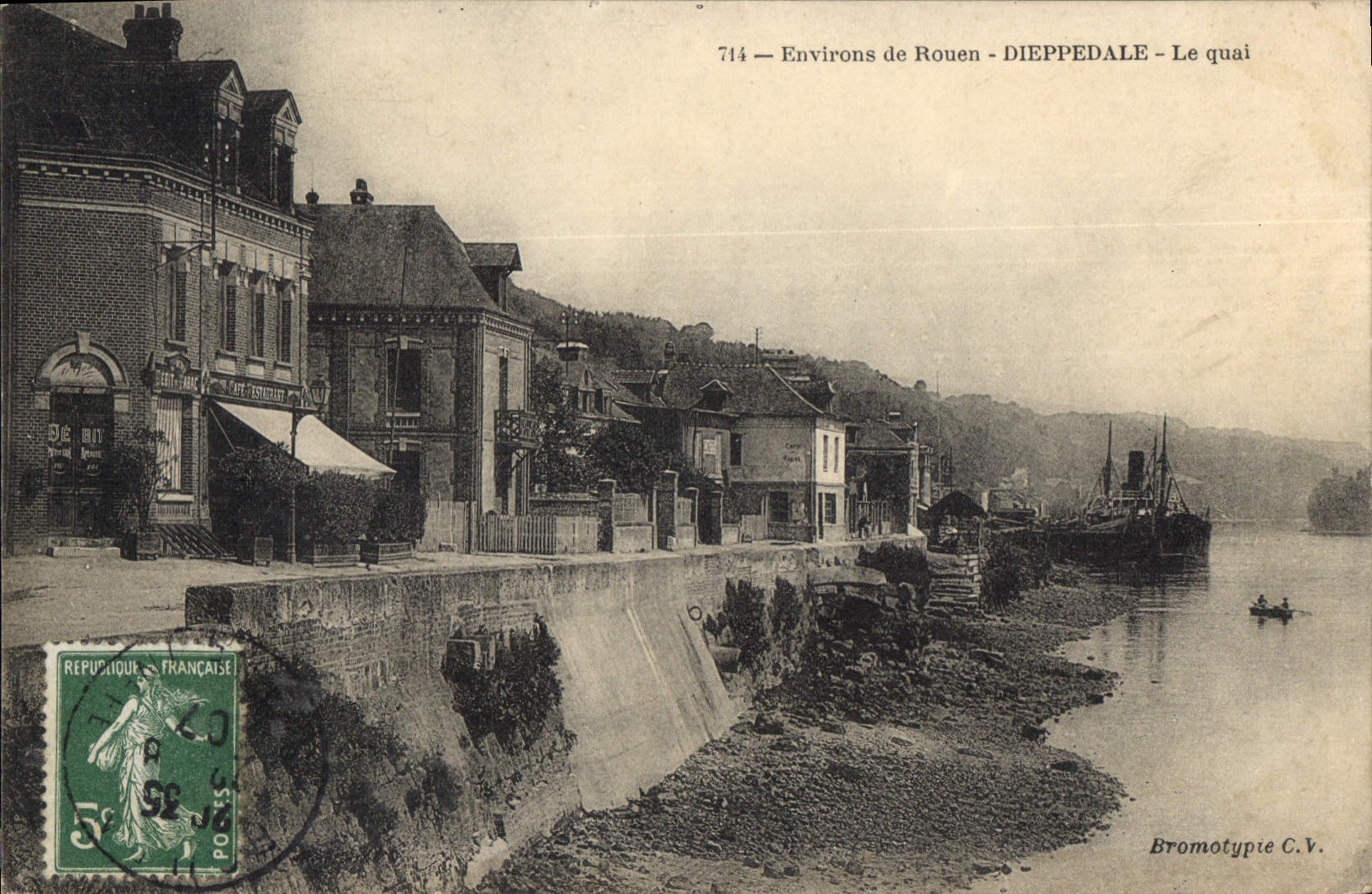 CPA Environs de Rouen Dieppedale le Quai 