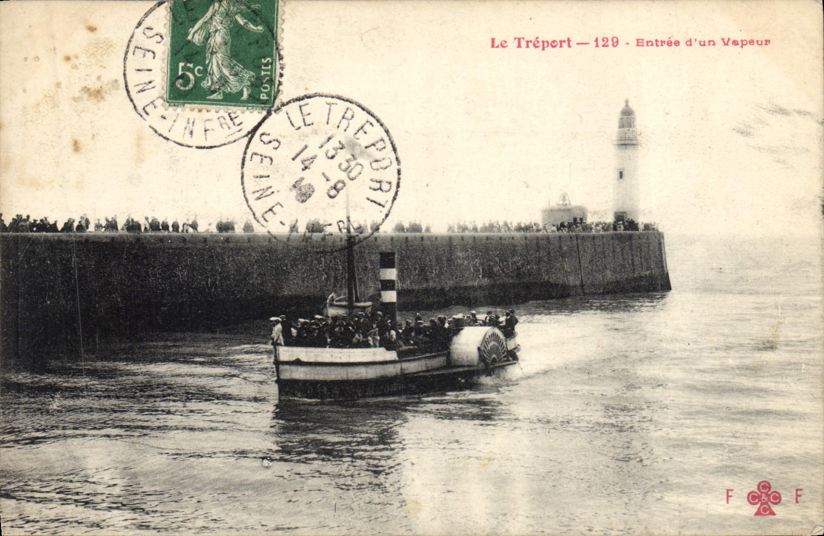 CPA Le Treport entree d'un vapeur 