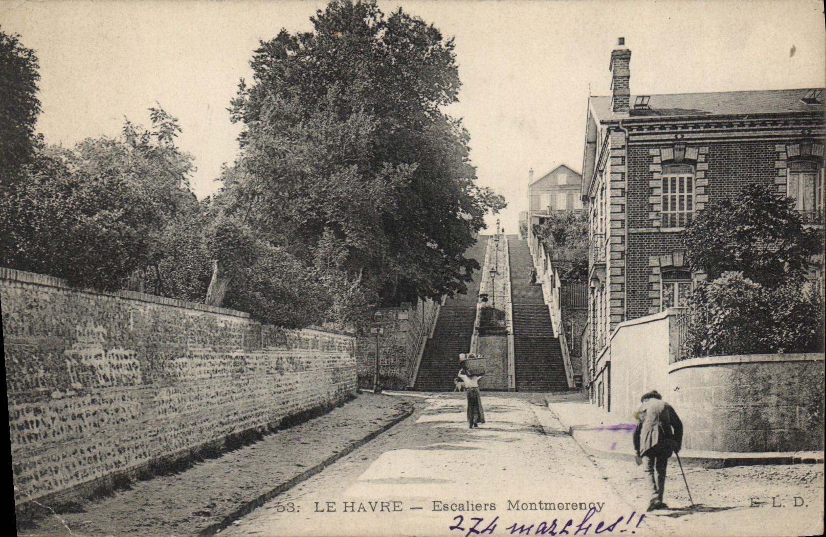 CPA Le Havre Escaliers Montmorency 