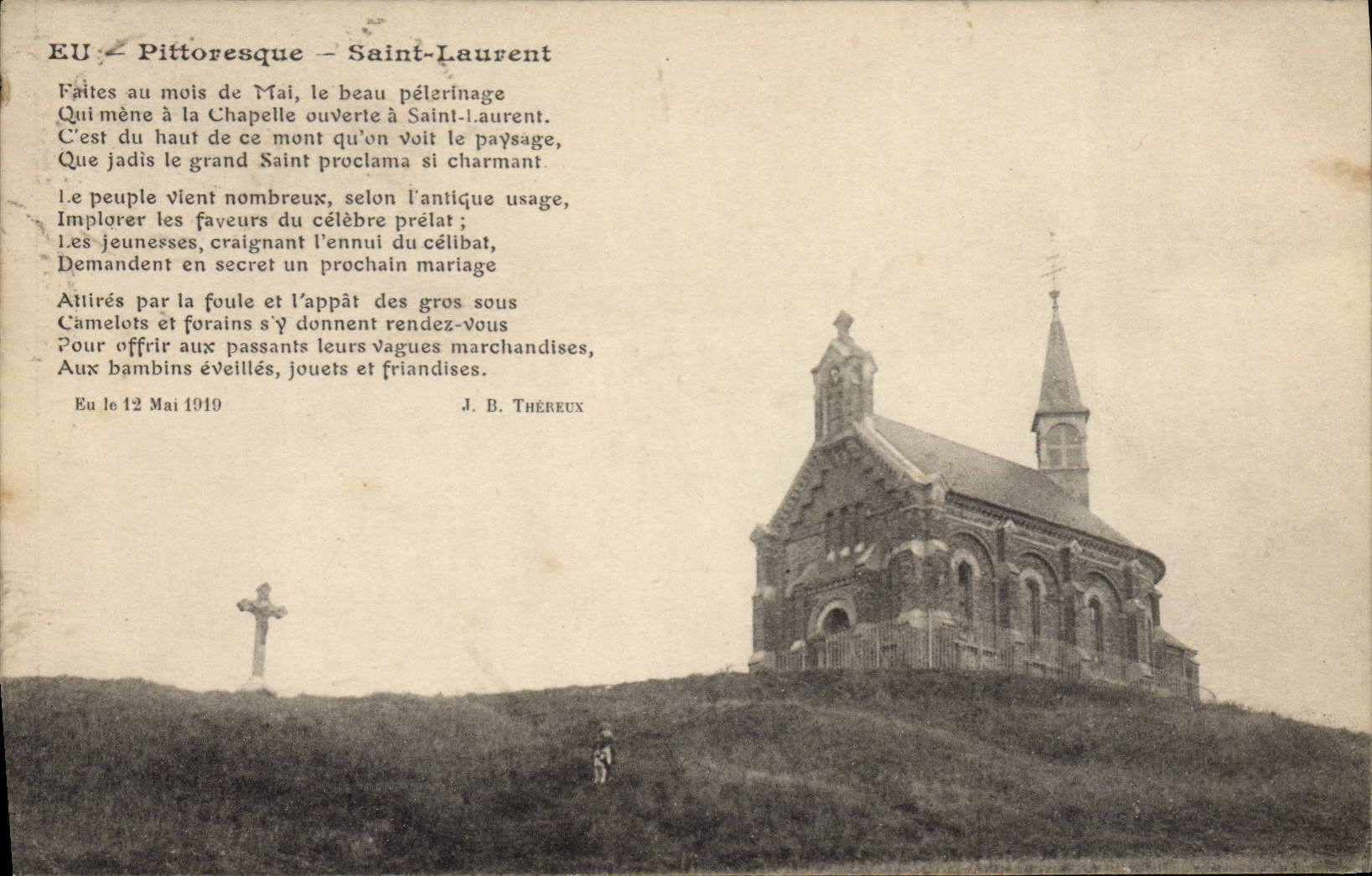 CPA Pittoresque Saint Laurent faites au mois de Mai le beau pelerinage qui meme a la chapelle ouvert