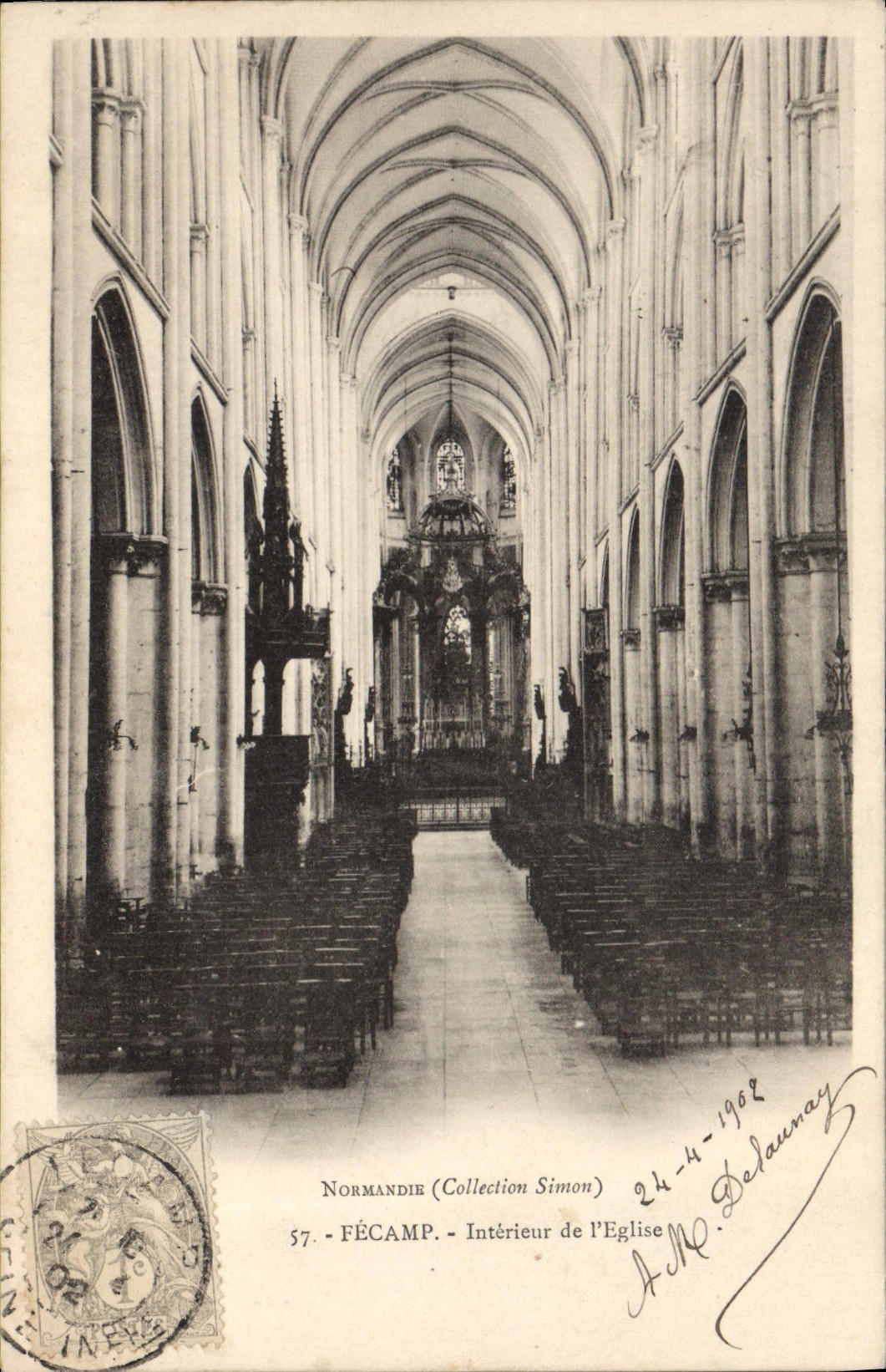 CPA Fecamp interieur de l'eglise 