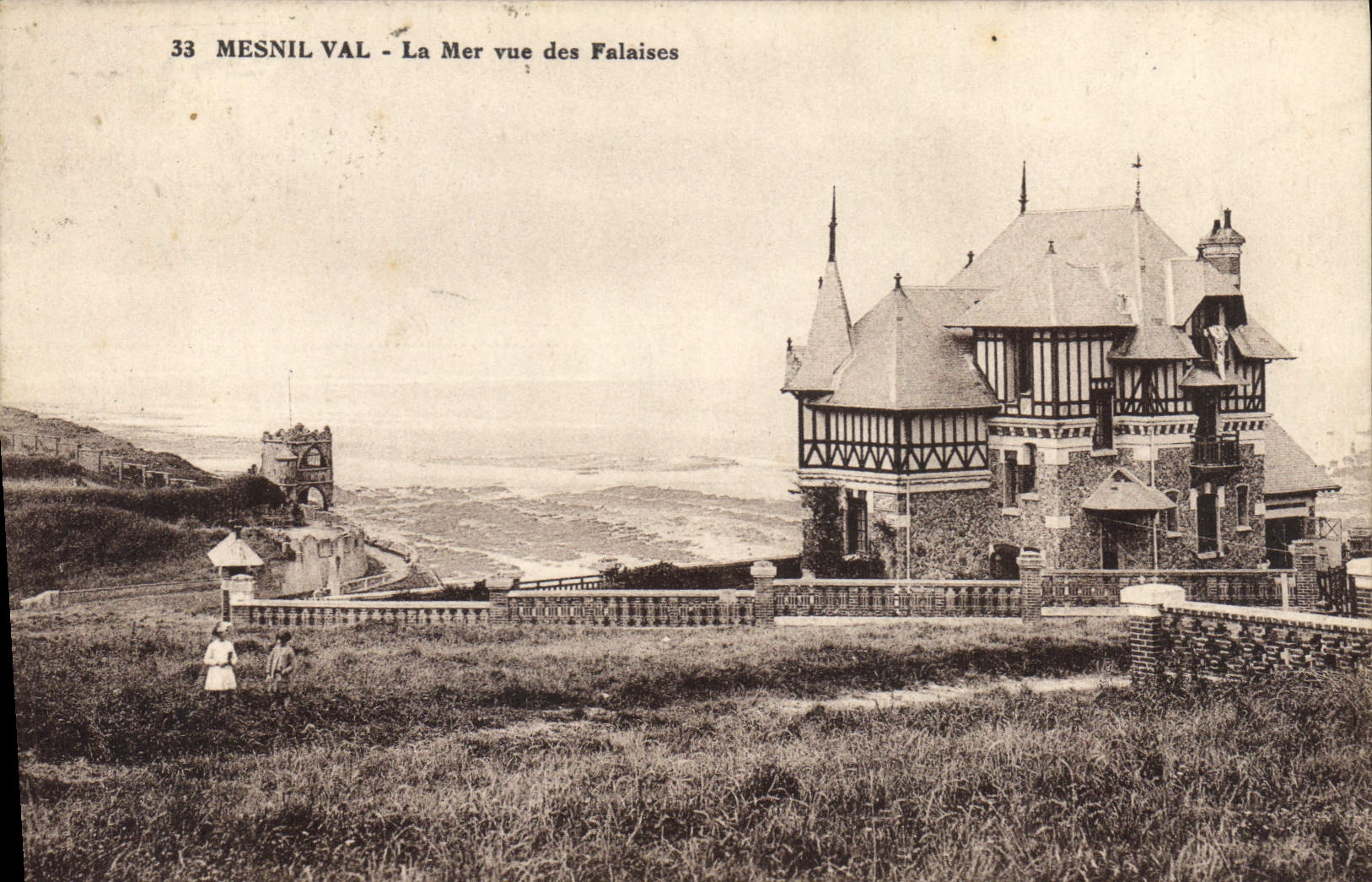 CPA Mesnil Val la Mer vue des Falaises