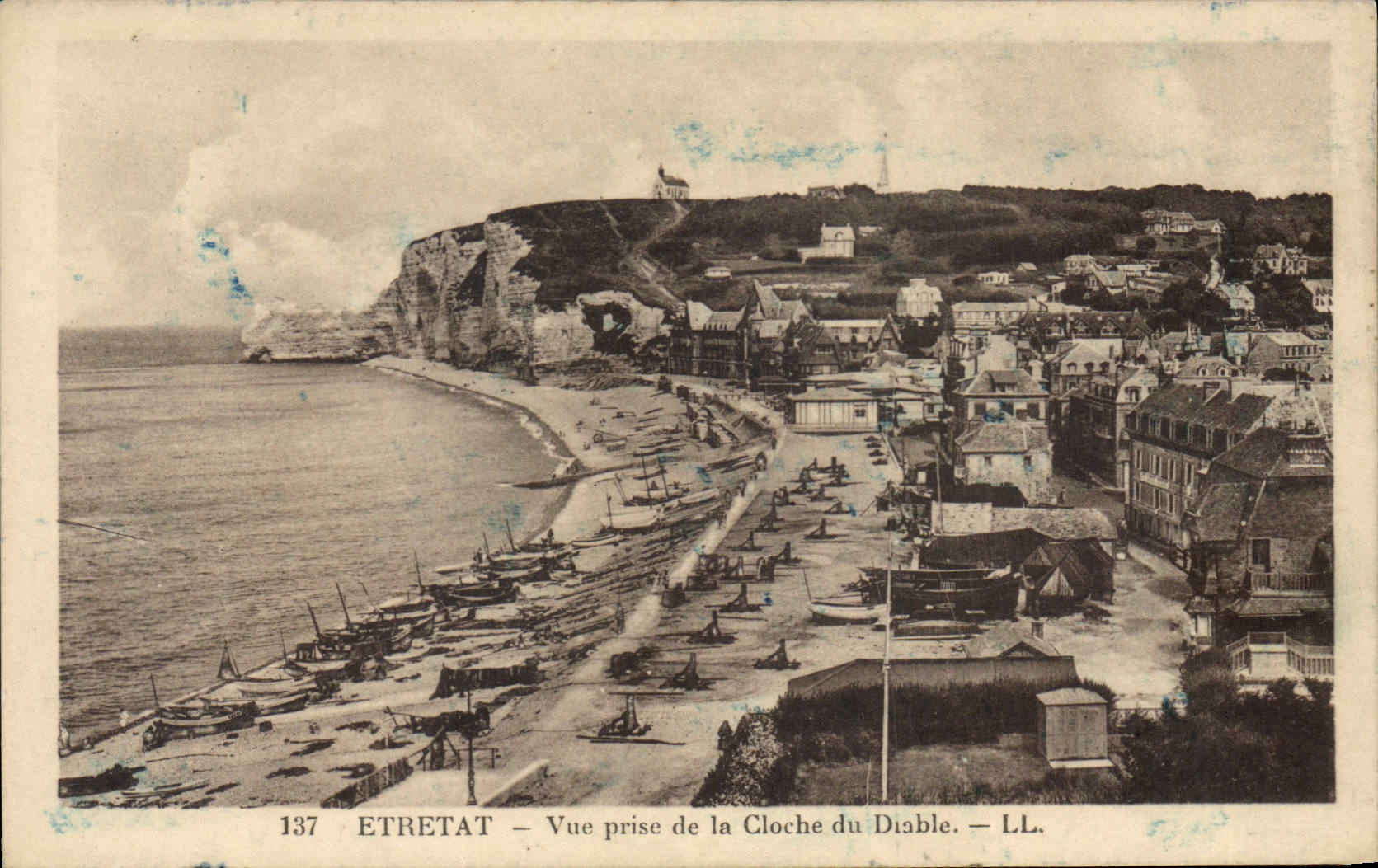 CPA Etretat vue prise de la Cloche du Diable