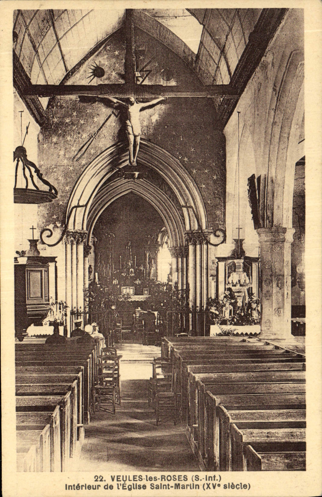 CPA Veules les Roses S Inf interieur de l'eglise Saint Martin XV siecle