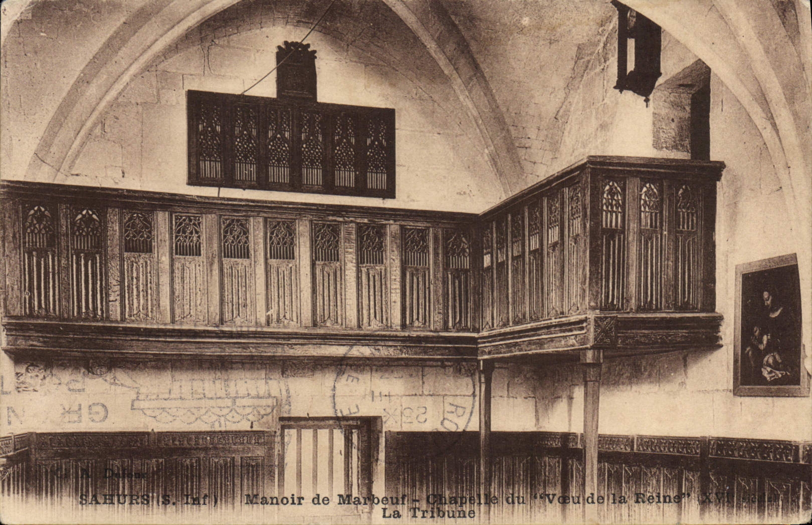 CPA Sahurs S Inf Manoir de Marbeuf Chapelle du Voeu de la Reine La Tribune