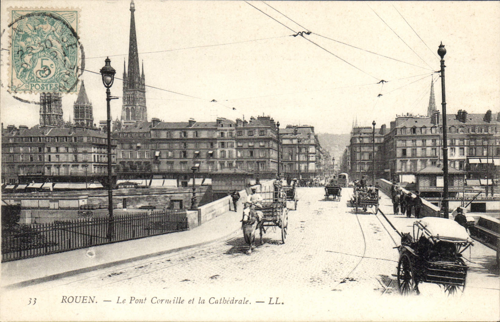 CPA Rouen Le Pont Corneille et la Cathedrale