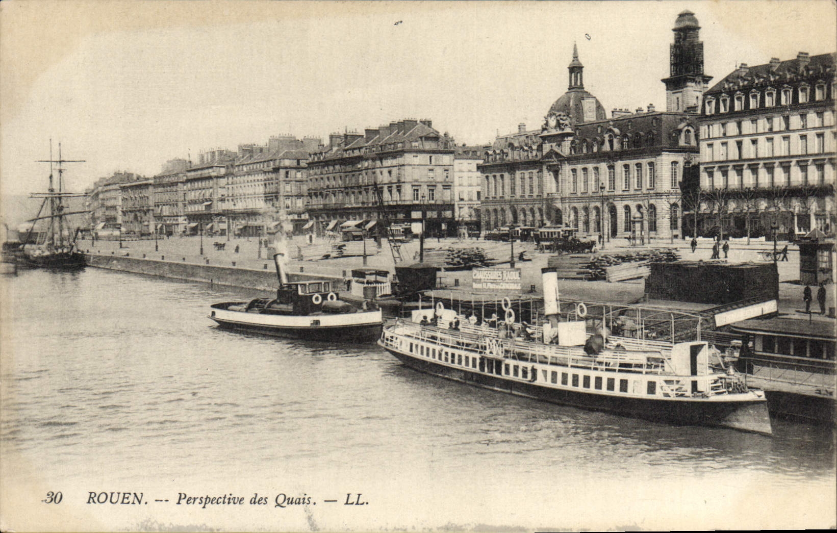 CPA Rouen Perspective des Quais 