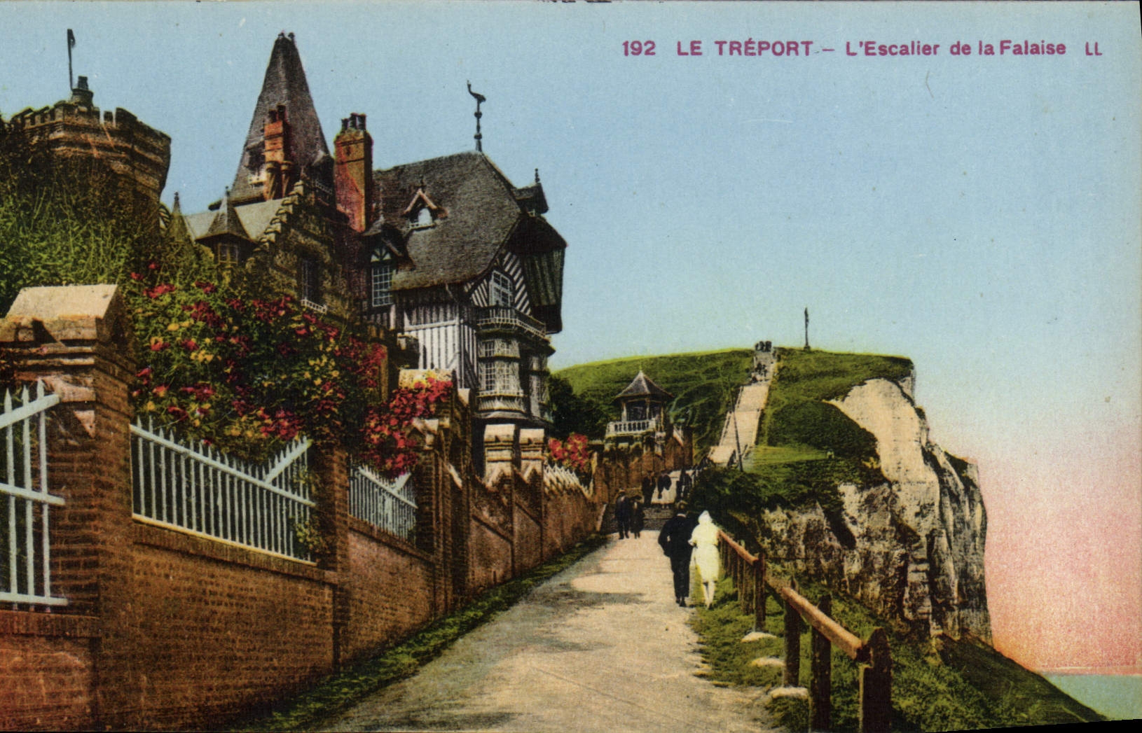 CPA Le Treport l'Escaller de la Falaise 