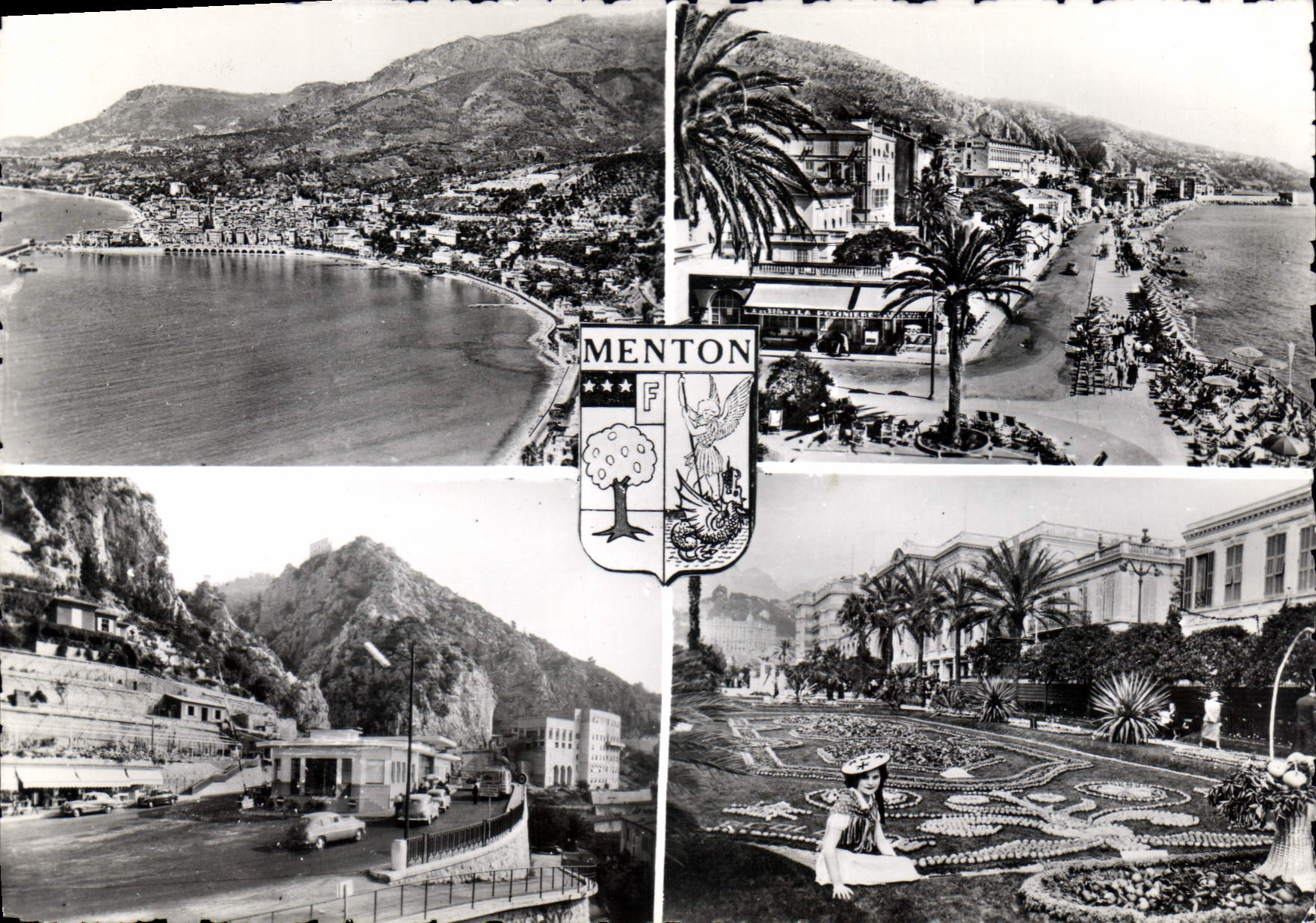 CPA Menton Vue generale La Promenade La Plage Frontiere Franco Italienne Les Fetes du Citron