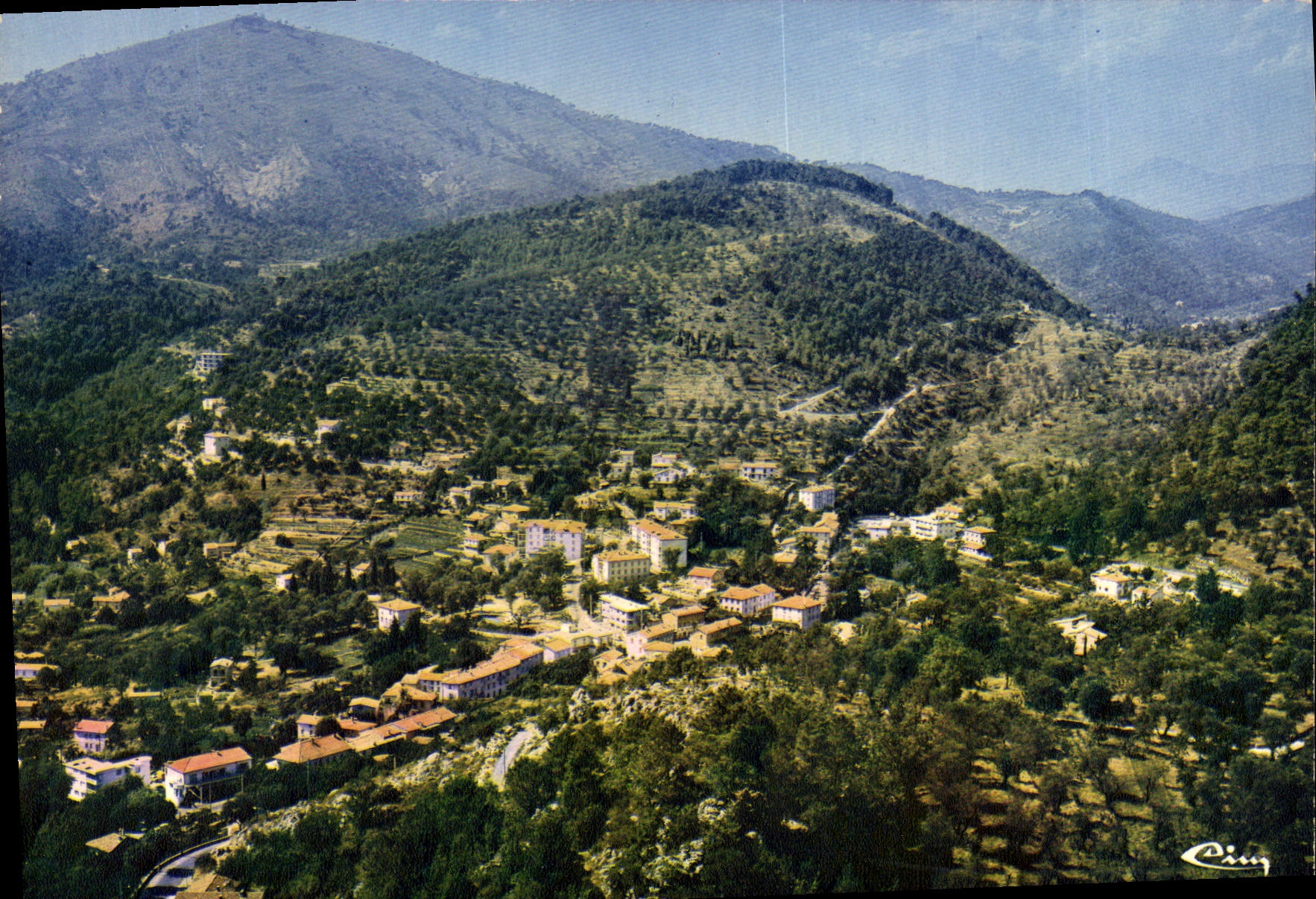 CPA Tourrette Levens Alpes Maritimes Vue generale aerienne