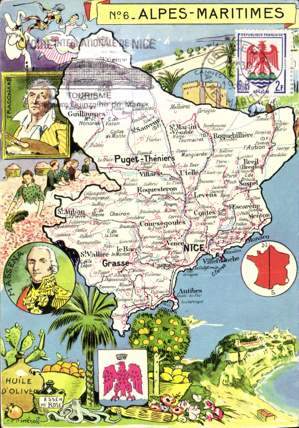 CPA Alpes Martitimes Puget Theniers Grasse Nice Massena Fragonard