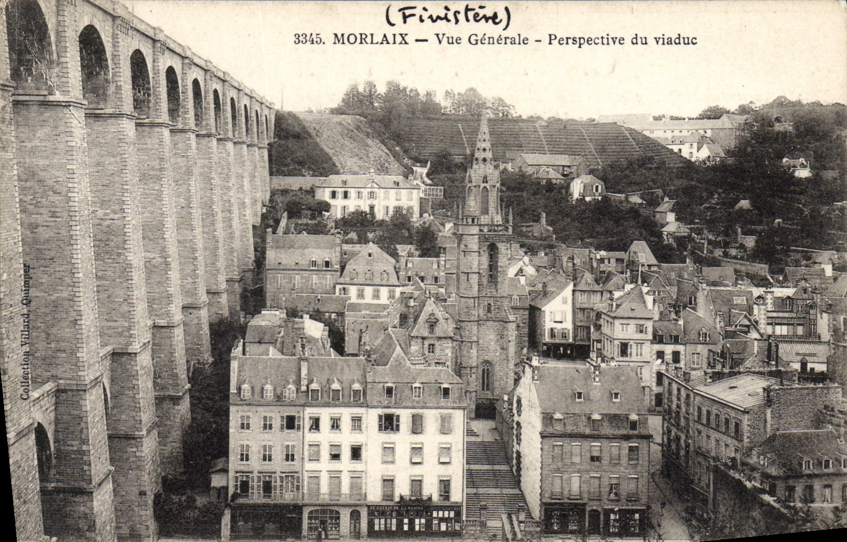 CPA Morlaix Finistere Vue generale Perspective du Viaduc