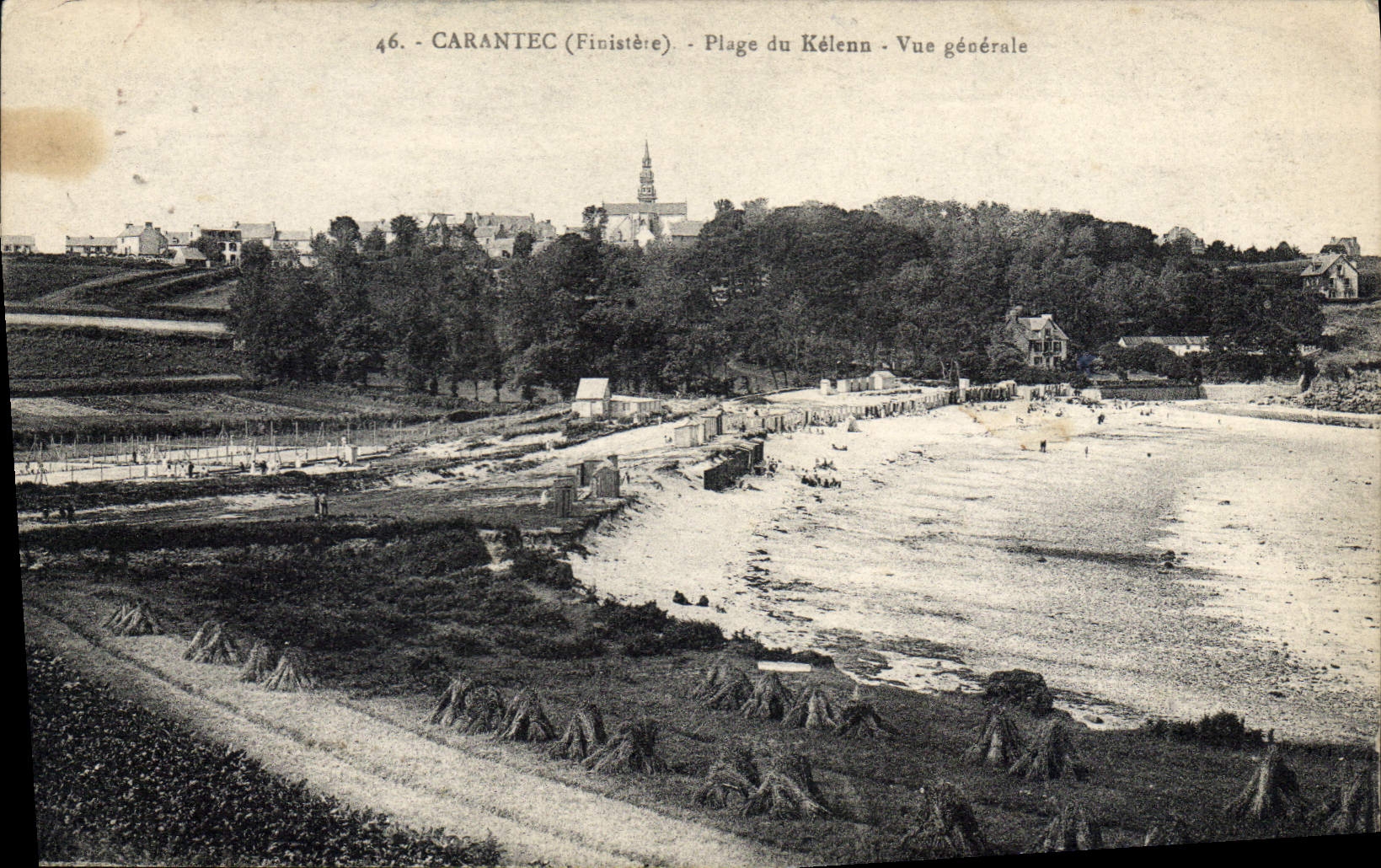 CPA Carantec Finistere Plage du Kelenn Vue generale